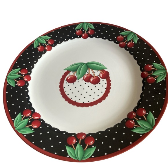 Mary Engelbreit Other - Mary Engelbreit Cherry Polka Dot Dinner Plate